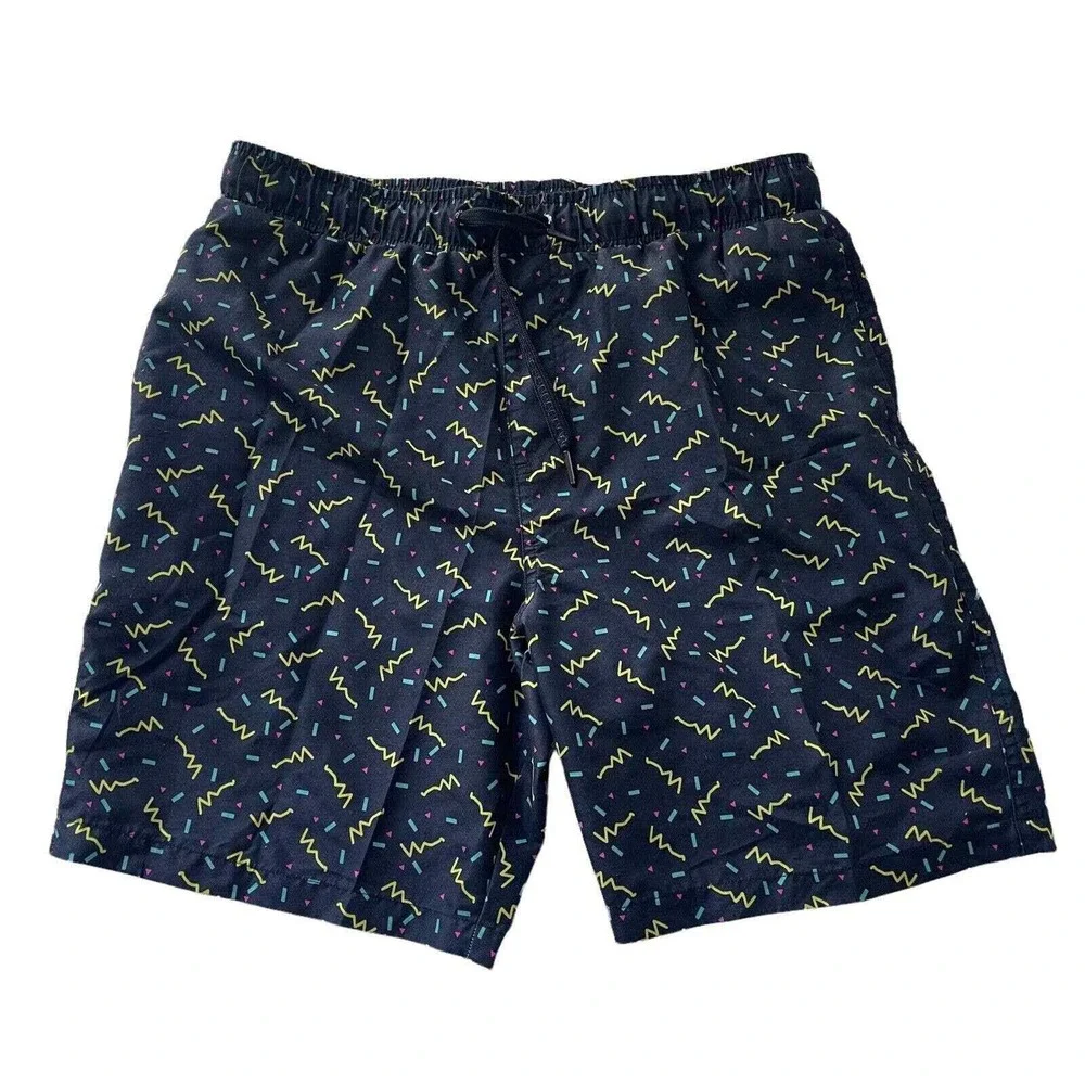 Brooklyn Cloth Volley Shorts Mens Medium Swim Trunks 90s Abstract Pattern
